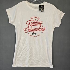 UFC Ultimate Fighting Champion White Shirt NEW Tee Women's Size XL Short Sleeves